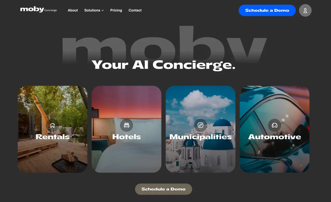 MOBY AUTOMATED HOSPITALITY platform mockup